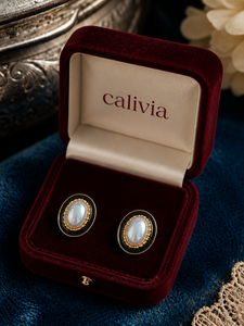 Golden Enamel Glamour Earrings