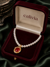 Load image into Gallery viewer, Ruby Pearl Oval Elegance Necklace