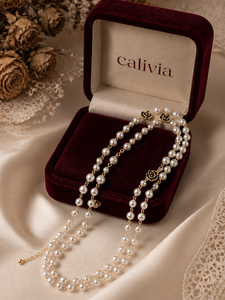 Camellia Pearl Cascade Necklace