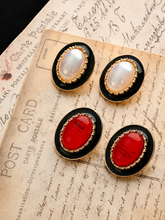 Load image into Gallery viewer, Golden Enamel Glamour Earrings