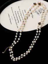 Load image into Gallery viewer, Camellia Pearl Cascade Necklace