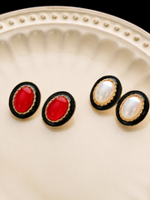 Load image into Gallery viewer, Golden Enamel Glamour Earrings